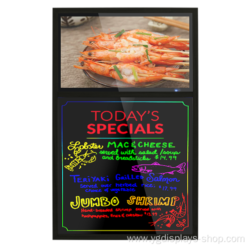 21.5 inch LCD signage with RGB Writing-board